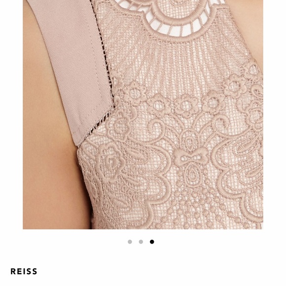 REISS FEMININE LACE FIT AND FLARE DRESS IN NUDE SIZE 4 - Picture 5 of 14